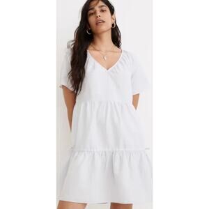 Madewell Linen Blend Lorelei Mini Dress Tiered Size 1X Lagenlook Beachy Summer